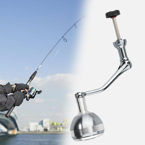 Vaveren Fishing Reel Rotary Knob Power Handle Metal Single Rocker Arm DIY Fish Gears Repair Accessory Reel Knob Power Handle Grip, L