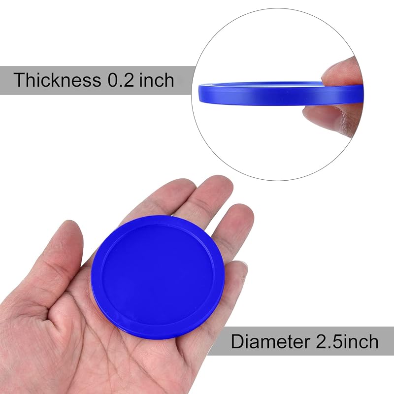 Blue 12 Pack 2.5" Air Hockey Pucks – Heavy 12g Replacement Set for Home Tables