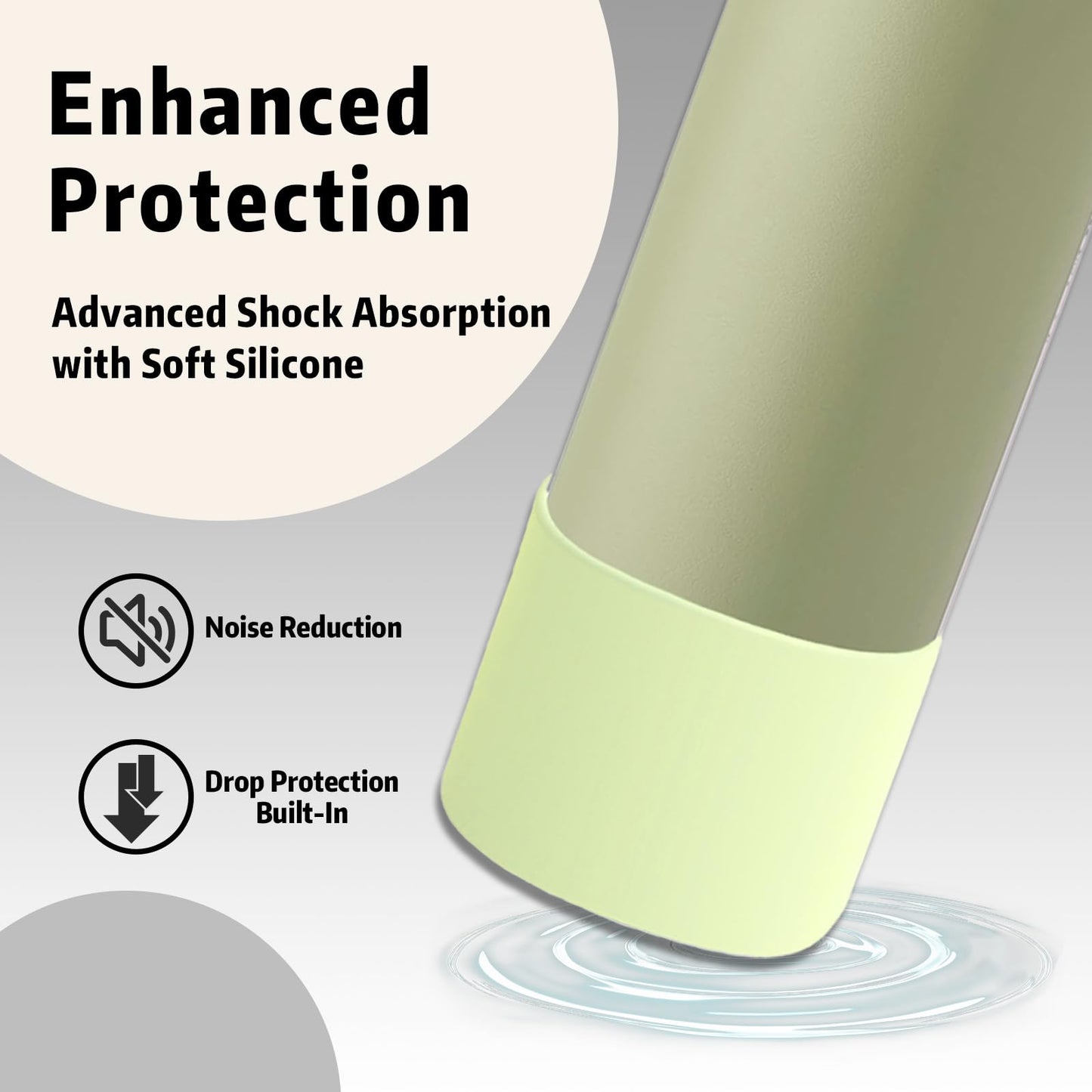 Silicone Water Bottle Boot for Owala 24 oz, Anti-Slip Protective Sleeve for Owala FreeSip, Twist & Flip Stainless Steel Water Bottle, Protective Bottom Base Cover
