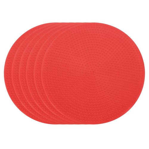 PATIKIL Spot Markers 4 Inch, 6 Pcs Non-Slip Floor Dots Agility Markers Flat Field Cones Poly Dots for Gym PE Speed Training Dance Soccer Basketball Sports, Red