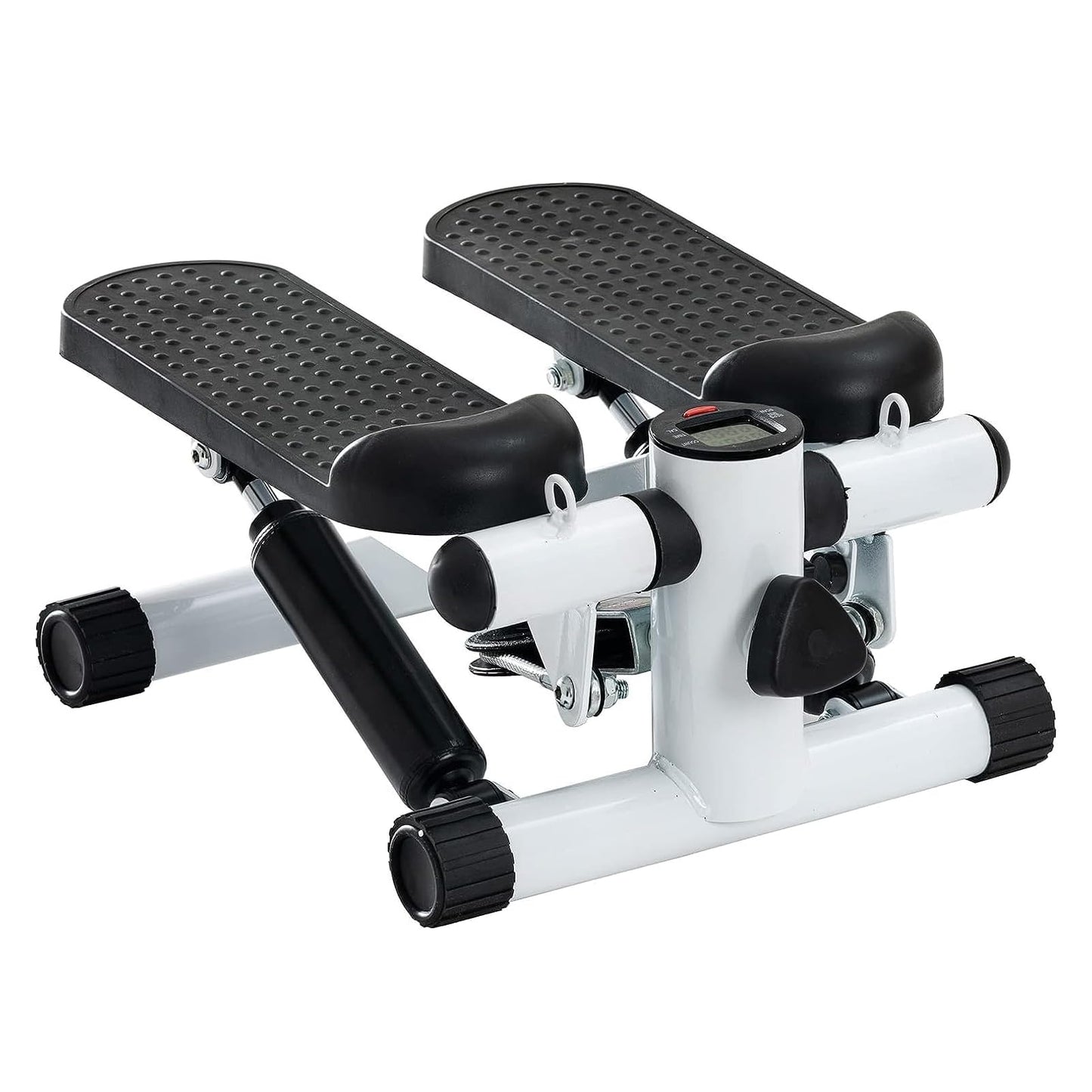 Steppers for Exercise at Home, Mini Stepper with Resistance Bands, Hydraulic Fitness Stepper with LCD Monitor, 360LBS Weight Capacity Portable Stair Stepper for Small Spaces