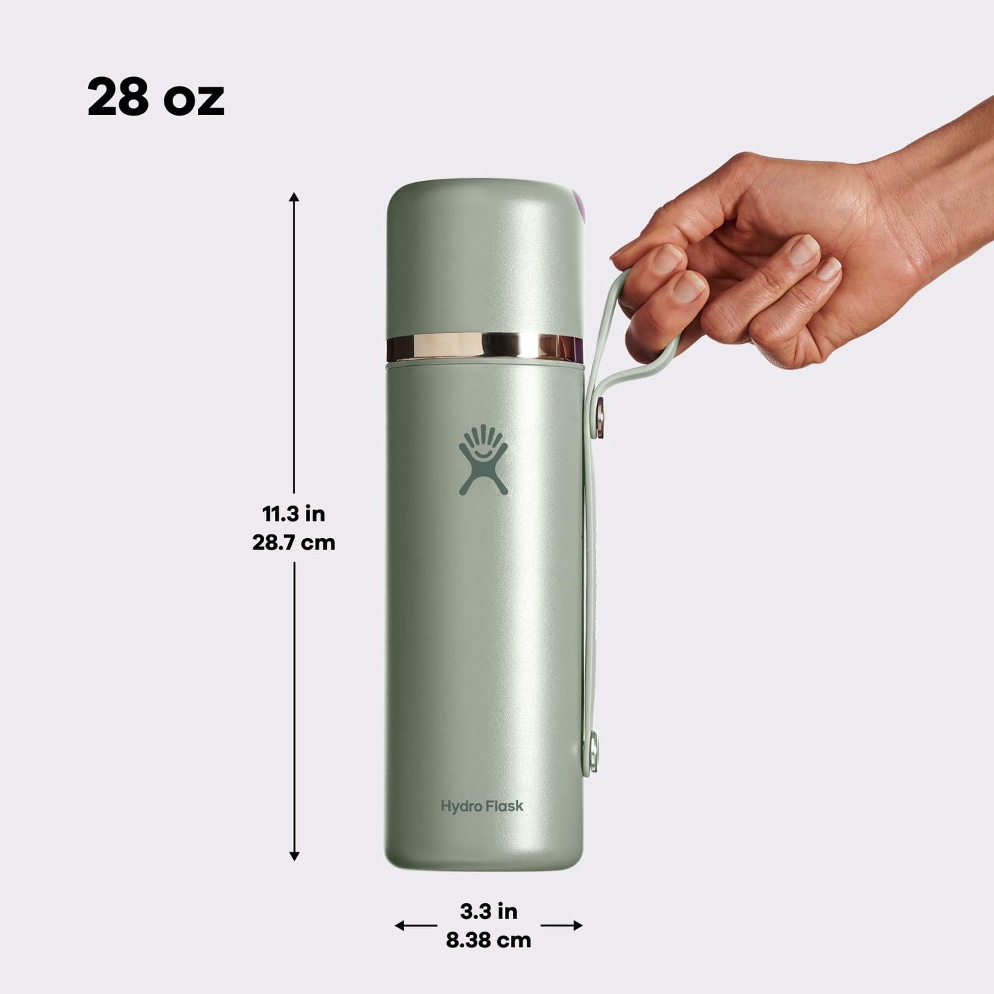 Hydro Flask Hot Flask & Cup – Insulated Stainless Steel, Hot Drink Travel Container for Coffee & Tea 28 Oz Birch Gray