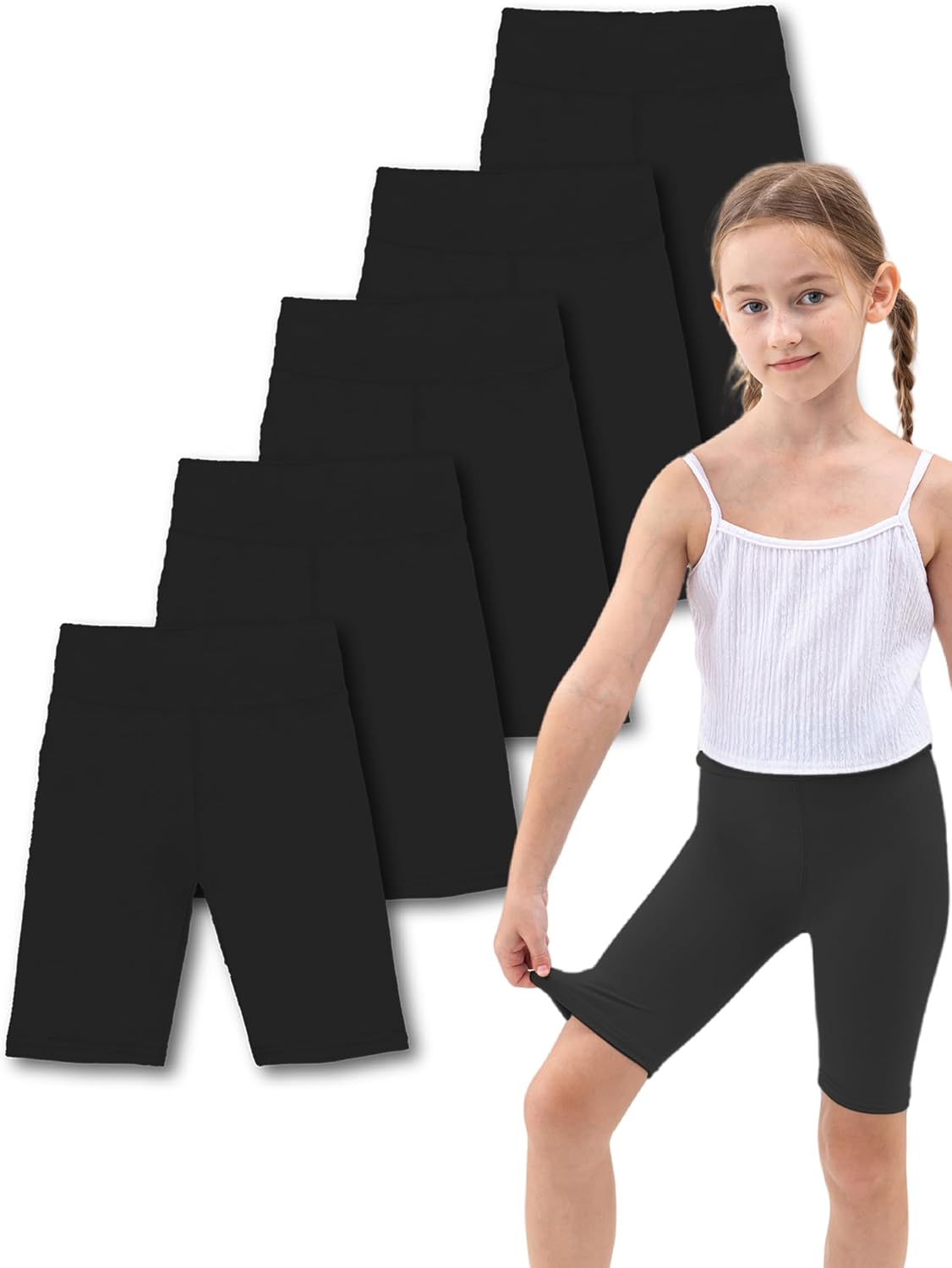 10 Pack Girls Bike Shorts 2.36” High Waisted Black Yoga Shorts for Toddler Girls Running Dance Jumping Sports Cheer