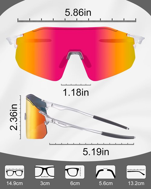 BATFOX Polarized Sport Sunglasses for Men & Women,Cycling Glasses with TR90 Frame for Running Cycling Fishing Driving