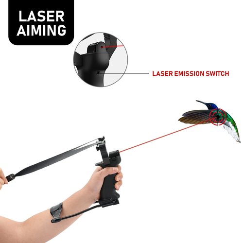 DADONFANG Laser Slingshot Set - Wrist Slingshots for Adults with 200 Ammo and Extra Sling Shot Bands, Suitable for Hunting, Shooting Practice and Fans of Wrist Slingshot