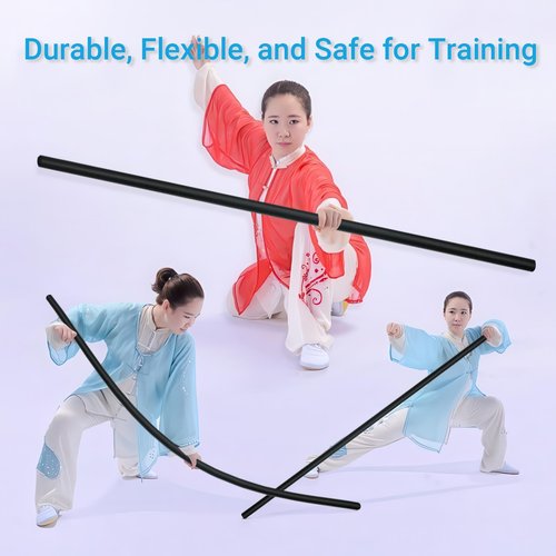 PHYSKOW 4ft & 6ft Collapsible Bo Staff – Foam-Padded Martial Arts Training Staff for Safe Practice, Portable Design with Carry Bag