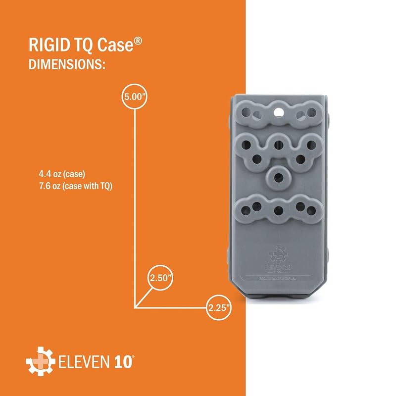 Eleven 10 Rigid TQ Case for C-A-T Tourniquet - High Gloss Black, Belt Attachment, No Tourniquet Included