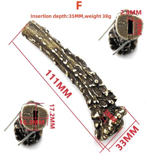 Aibote 1PC Resin Imitation Sambar Stag Antler Horn Knife Handle Part Handles Material Grip for Knife Making Blanks Blades (A)