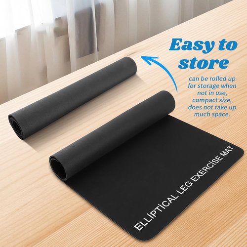 PUXING Ellipse Machine Mat Non-Slip Workout Mat for Ellipse Leg Exerciser Exercise Mats for Under Desk Ellipticals(Color:Black)