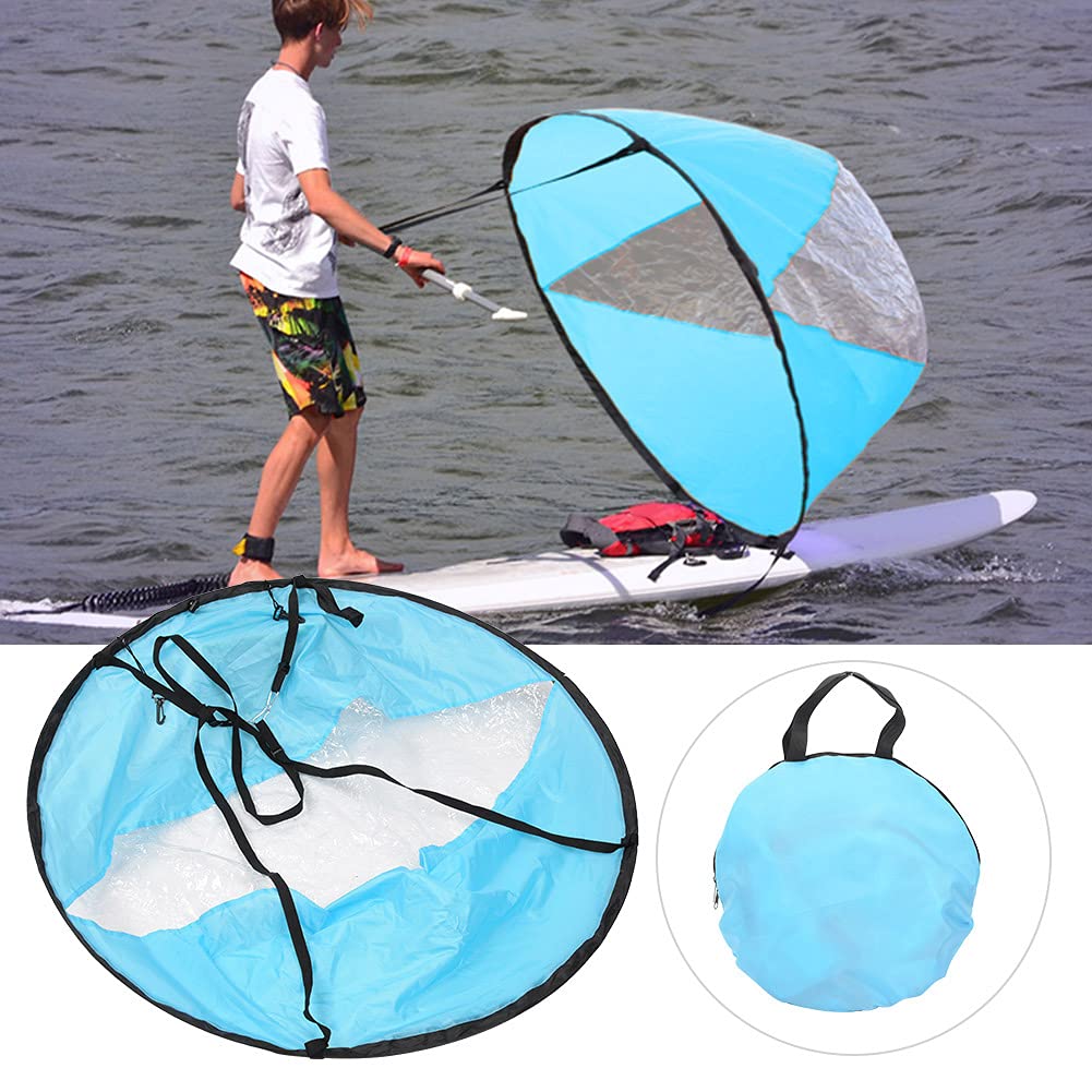 kayak sail kit,108cm per Portable Folding Downwind Wind Paddle Board Kayak Sail Sailboat for Kayak Canoe Boat accessories (Lake Blue)