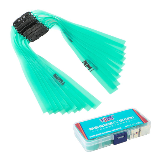 10PCS Slingshot Band Set Flat Elastic Latex, Transparent Blue Rubber for Hunting, Target Practice, and Outdoor Shooting (0.5mm)
