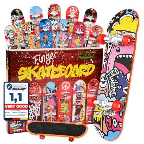Magicat Premium Fingerboard Set I 12 Cool Finger Skateboards for Kids I Party Favors I Finger Boards for Kids I Finger Skateboard I 4 Year Old boy Birthday Gift