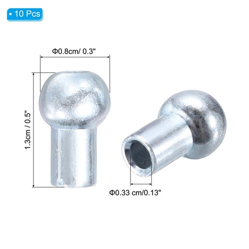 PATIKIL Cable Ball Stopper, 10pcs Gym Machine Accessories for 5mm Cable Fitness Equipment Wire Rope Port Joint Replacement Parts for Home Gym Machine, Silver