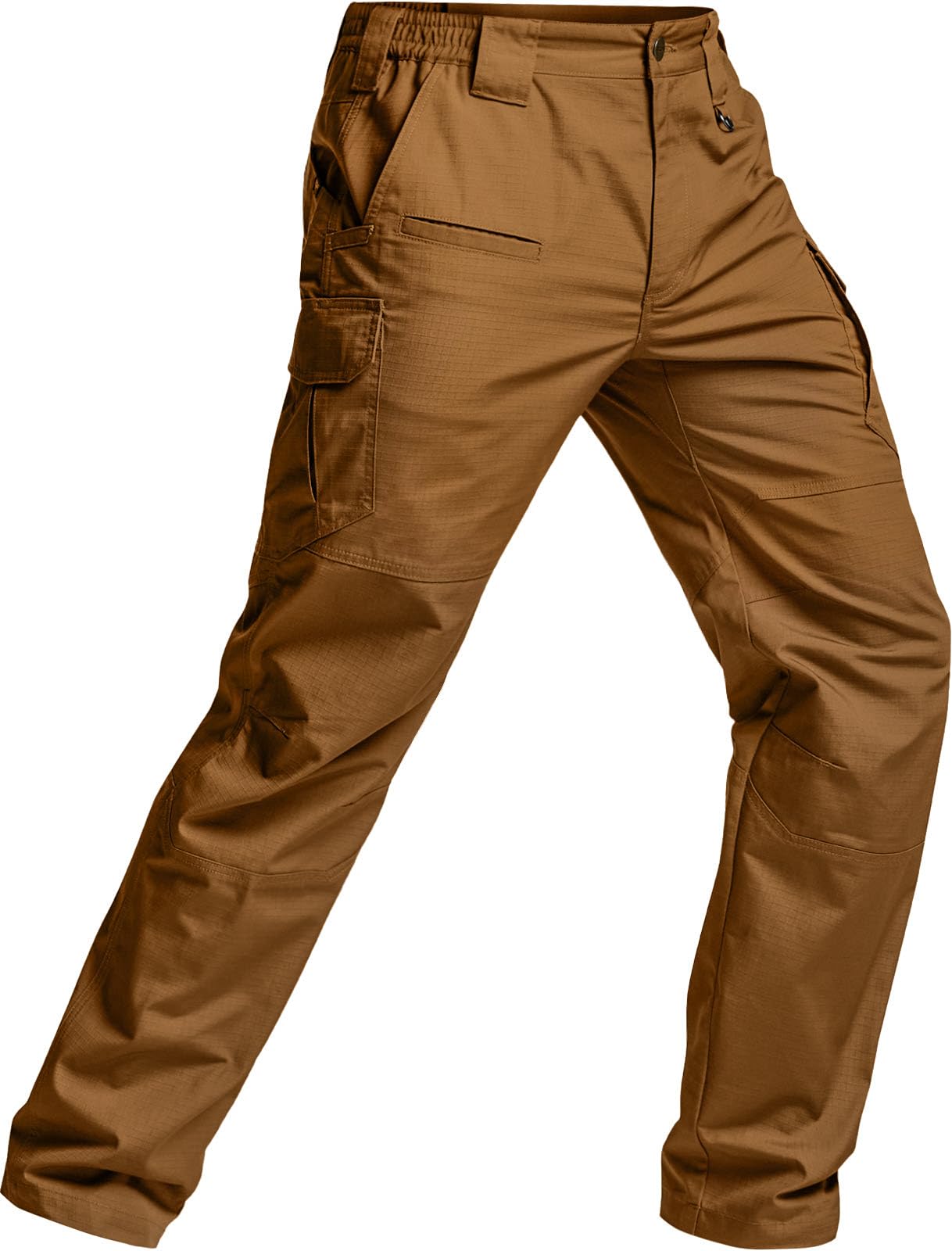 CQR Men's Tactical Pants, Water Resistant Ripstop Cargo Pants, Lightweight EDC Work Hiking Pants, Outdoor Apparel, Raider Mag Pocket Copper Brown, 30W x 32L