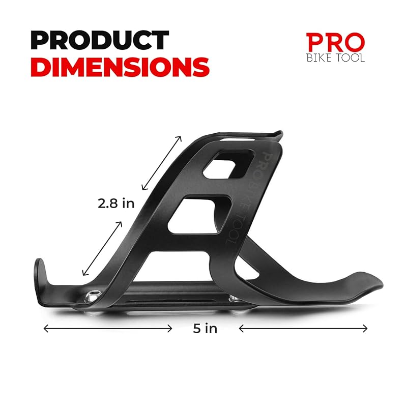 Pro Bike Tool Aluminum Bottle Cage - Matte Black/Aluminum, Universal Fit