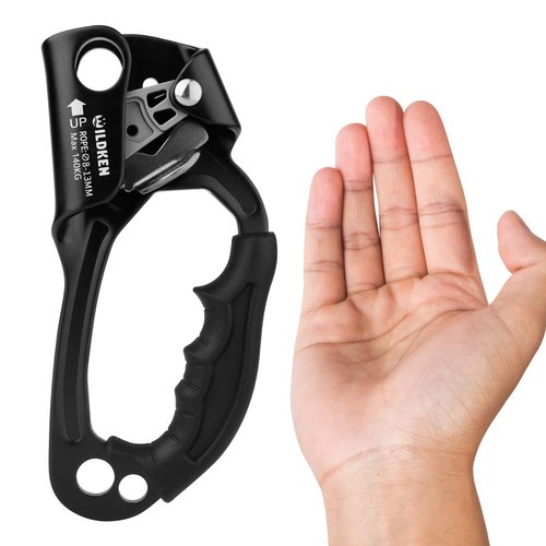WILDKEN Climbing Hand Ascender Outdoor Mountaineering Tree Arborist Climbing Rappelling Equip Hand Ascender for 8-13MM Rope Left Right Hand Ascender