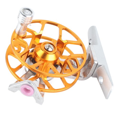 RiToEasysports RightHanded Fishing Reel Aluminum Alloy Ice Fishing Wheel LaborSaving for Fishing Enthusiasts (Red) (Blue) (Gold)