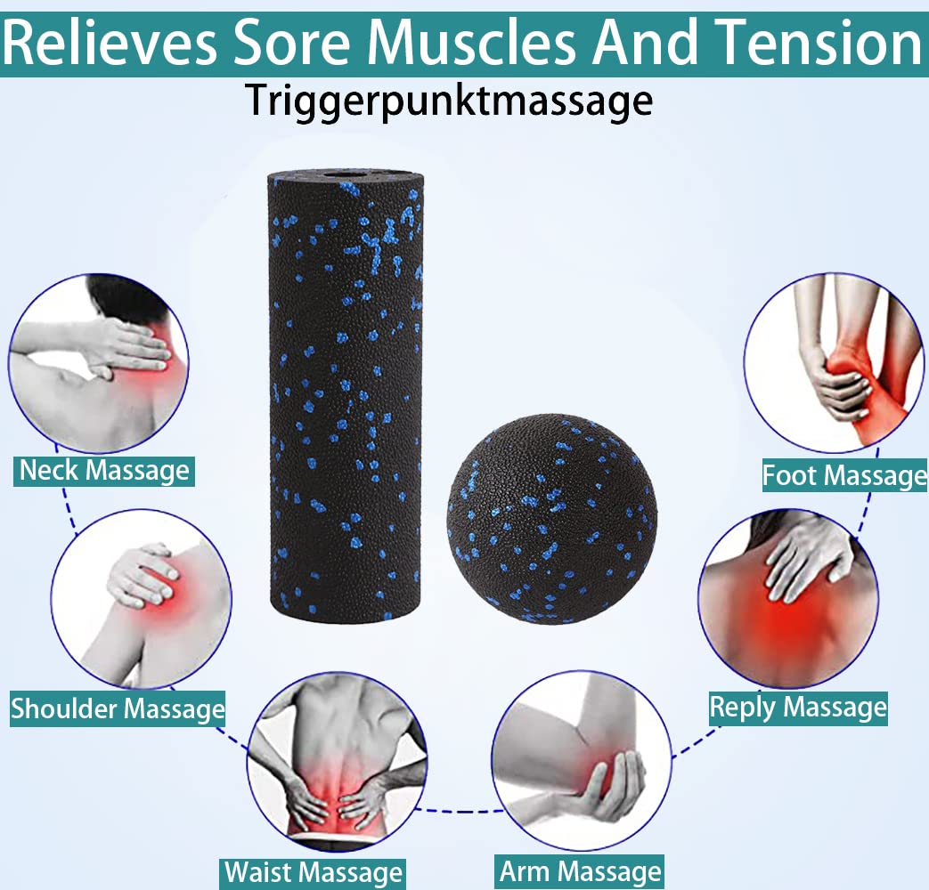 Mini Foam Roller - Muscle Massage Rollers for Trigger Point Therapy, Myofascial Release, Deep Tissue Fitness Massage & Relax Tight Muscles, Peanut Ball