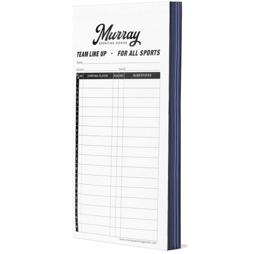 Murray Sporting Goods Baseball/Softball Lineup Cards - 50 Games with 16 Player Roster Lineup Sheet with No Cover (4-Part Carbon Copies)