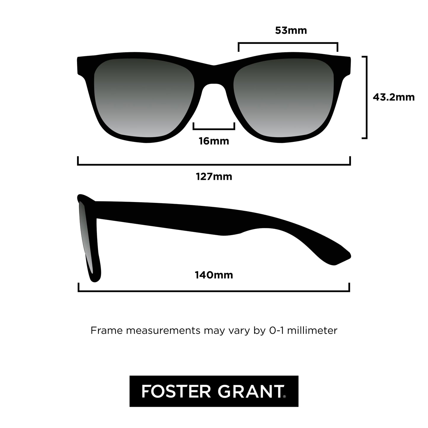 Foster Grant Mens Ramble Sunglasses Sunglasses Black Frame Grey Lenses Way Shape, Black/Smoke, 52 mm US
