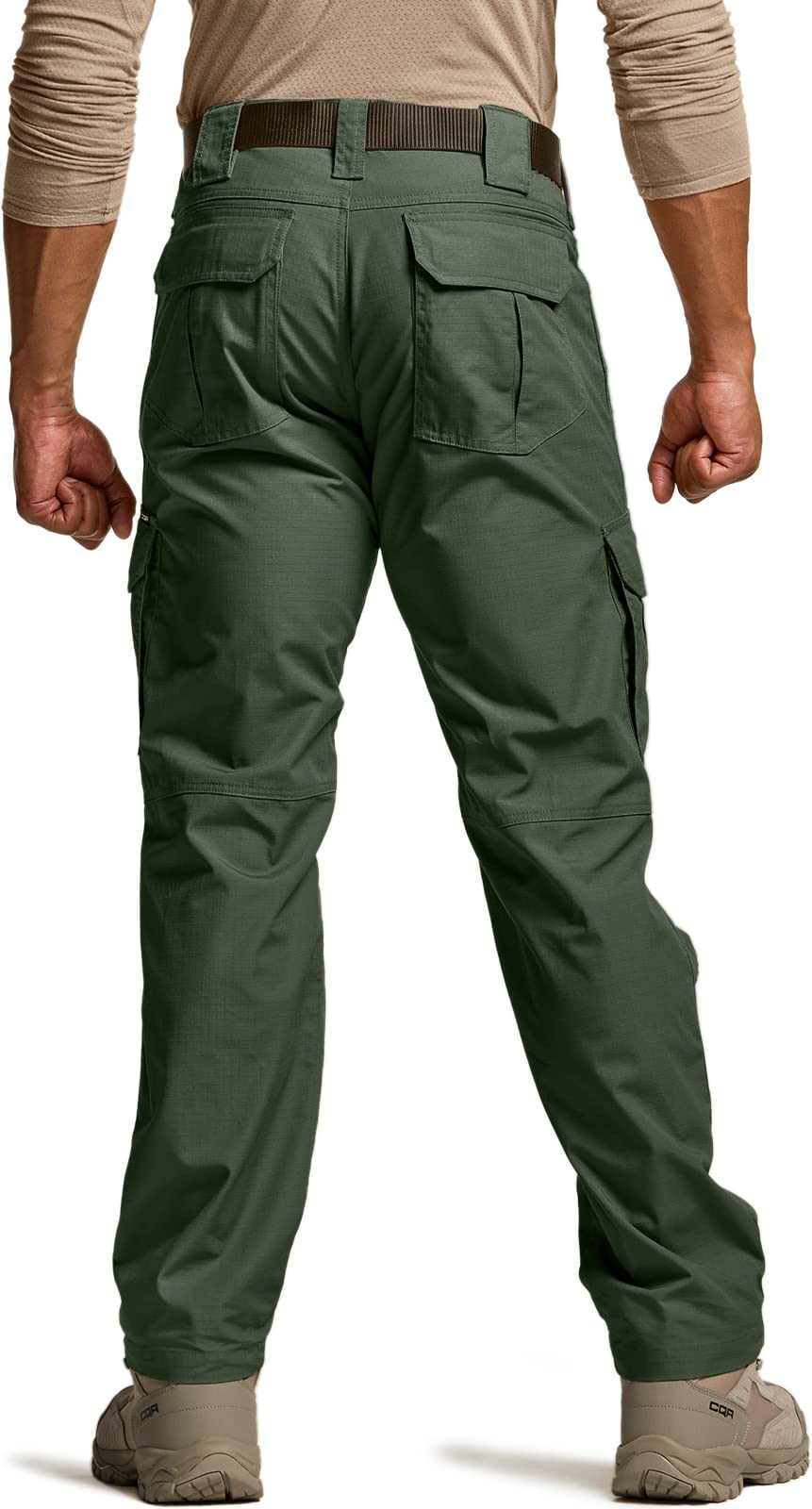 CQR Men's Tactical Pants, Water Resistant Ripstop Cargo Pants, Lightweight EDC Work Hiking Pants, Outdoor Apparel, Raider Mag Green Kelp, 46W x 30L