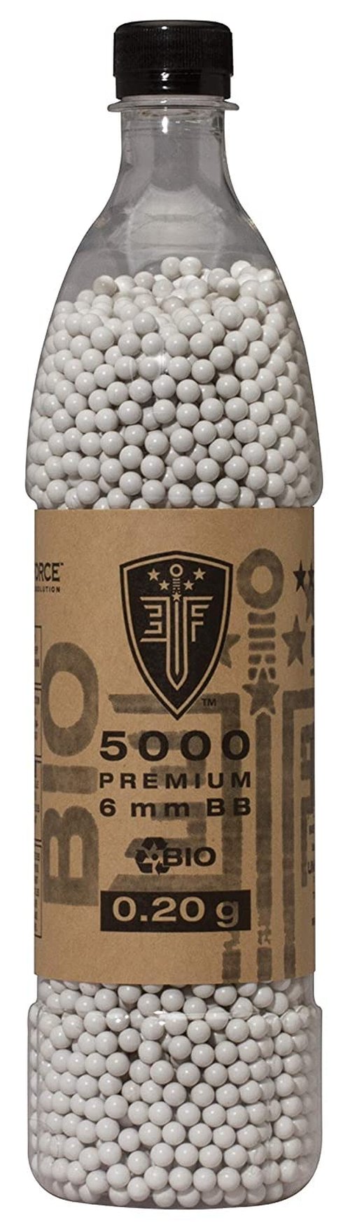 Elite Force Premium Biodegradable 6mm Airsoft BBs Ammo, .20 Gram, 5000 Count
