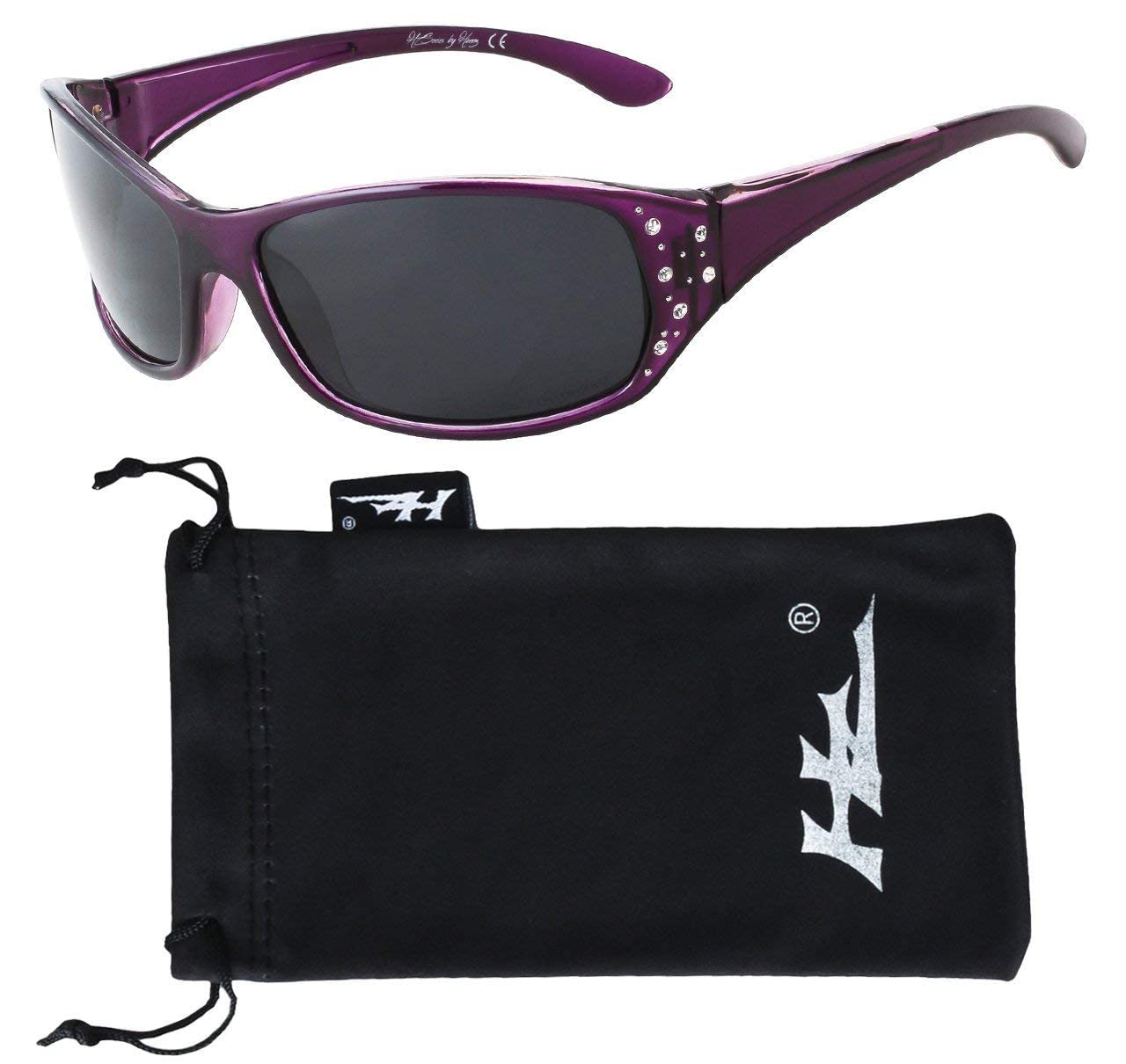 Hornz Polarized Sunglasses for Women – Deep Lavender Frame – Dark Smoke Lens – HZ Series Elettra – Women’s Premium Designer Fashion Sunglasses