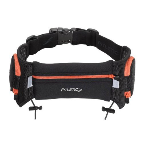 Fitletic Quench Retractable Hydration Belt, Black/Orange Large/X-Large