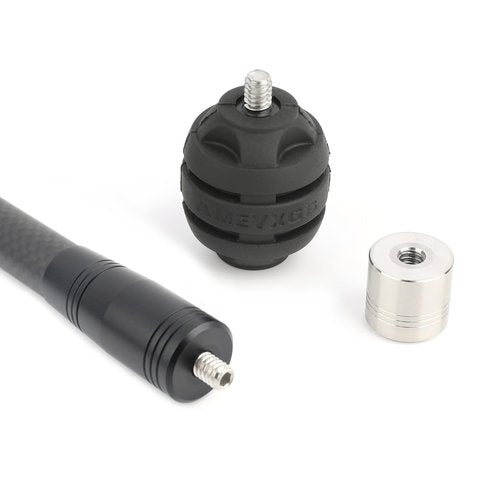 AMEYXGS Archery Bow Stabilizer Set 4/5/10/12/28/30 inch 3k Carbon Bow Balance Bar with Stabilizer Rubber and Weights for Recurve Bow and Compound Bow (45° V bar, Black, 1x 30 inch,2X 12inch,1x 5inch)