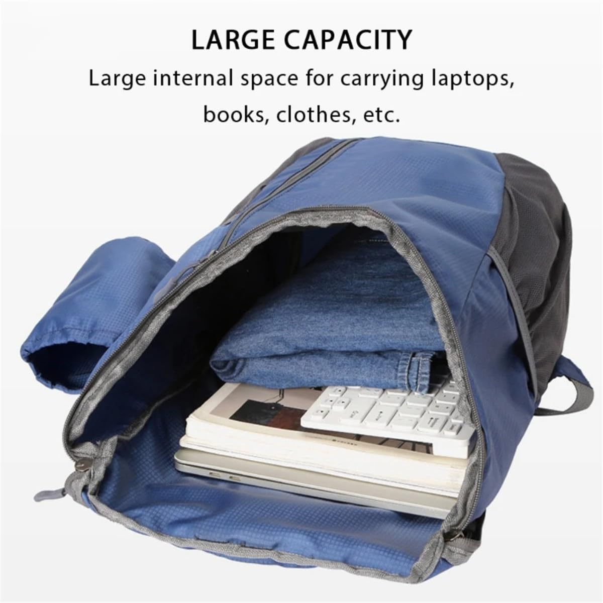 AUUEYY Portable Foldable Backpack Folding Mountaineering Bag, Ultralight Outdoor Cycling Rucksack, Travel Hiking Knapsack (Orange)