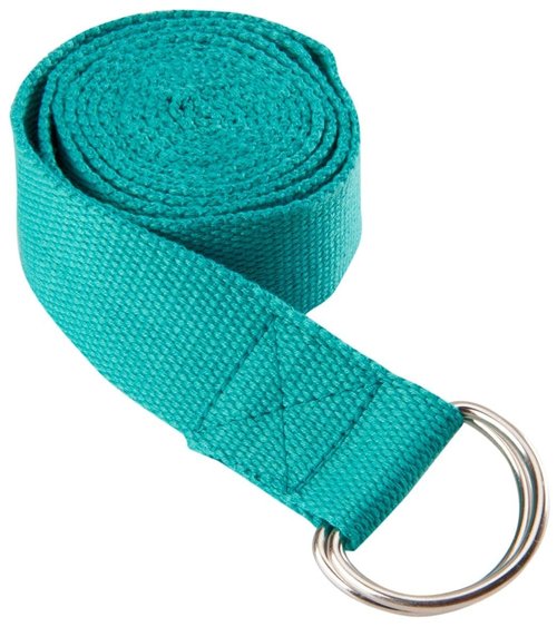 Everyday Yoga Super Strong Strap with Metal D-ring Buckle - Improve Flexibility, Stretching, and Physical Therapy Fitness. - Aqua