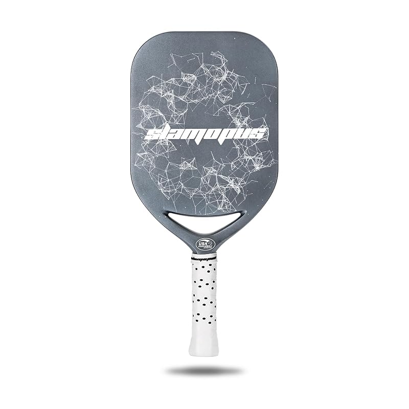 Pro Pickleball Paddle Gray - T700 Carbon Fiber 16mm Core with Overgrips, USAPA Approved