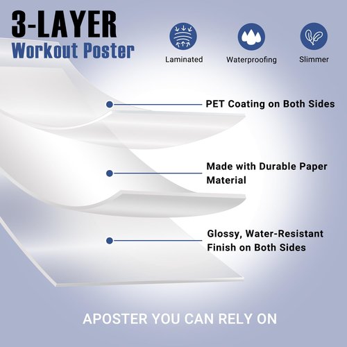 Whole Body Vibration Plate Exercise Poster, Fitness Workout Guide with 30 day Training Chart