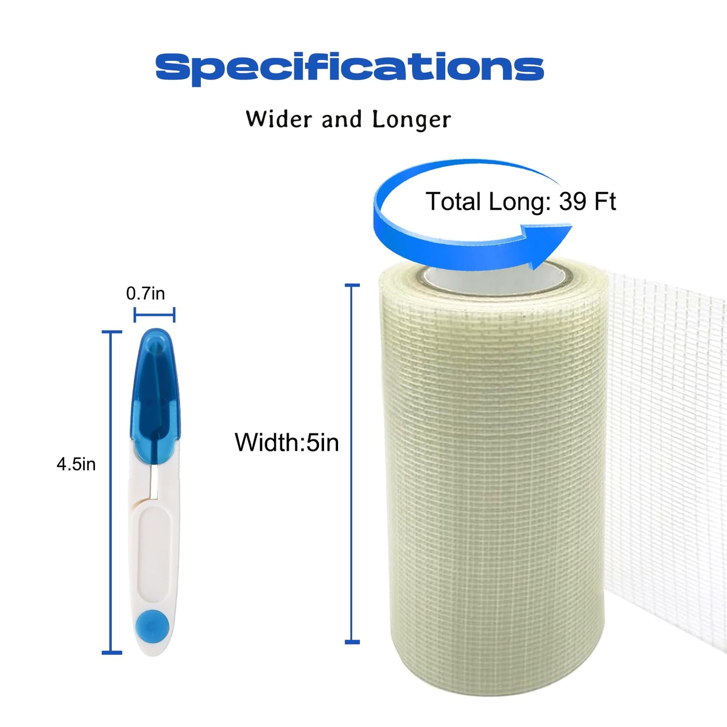 Daiphelim 5 in x 39FT RV Awning Repair Tape Kit – Heavy Duty Waterproof Tear Repair Patch for Tarp, Canvas, Tent, Fabric, Canopy, Boat Covers, Sail – Clear Reinforced Fiberglass Repair Tape