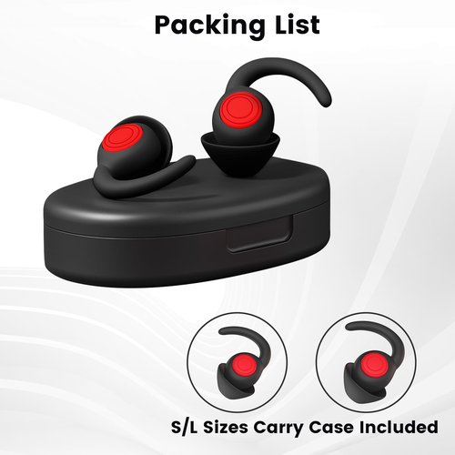 Ear Plugs for Noise Reduction - Silicone Earplugs for Sleeping, Snoring, Travel & Hearing Protection