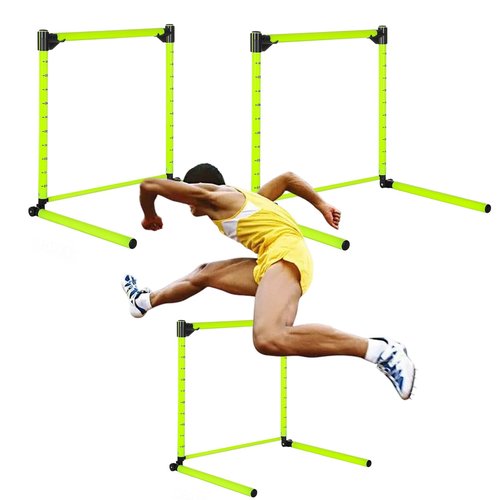 QHERQRFN Adjustable Hurdles with Scale 23.62'' 2 Pcs Detachable Agility Training Equipment for Track Soccer & Football, Indoor & Outdoor Use, Ideal for Athletic Jumping & Speed Drills (Green)