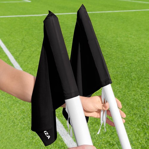 FORZA Corner Flags (Pack of 4) | Durable Polyester Soccer & Sports Field Flags for Training & Match Use - Standard and Pro Options (Poles Not Included) (Black, Pro)
