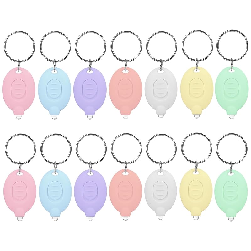 Multicolor 14 Pcs LED Keychain Flashlights - Ultra Bright Tiny Portable Lights with 1" Key Ring (Variation: Multicolor+14 PCS)