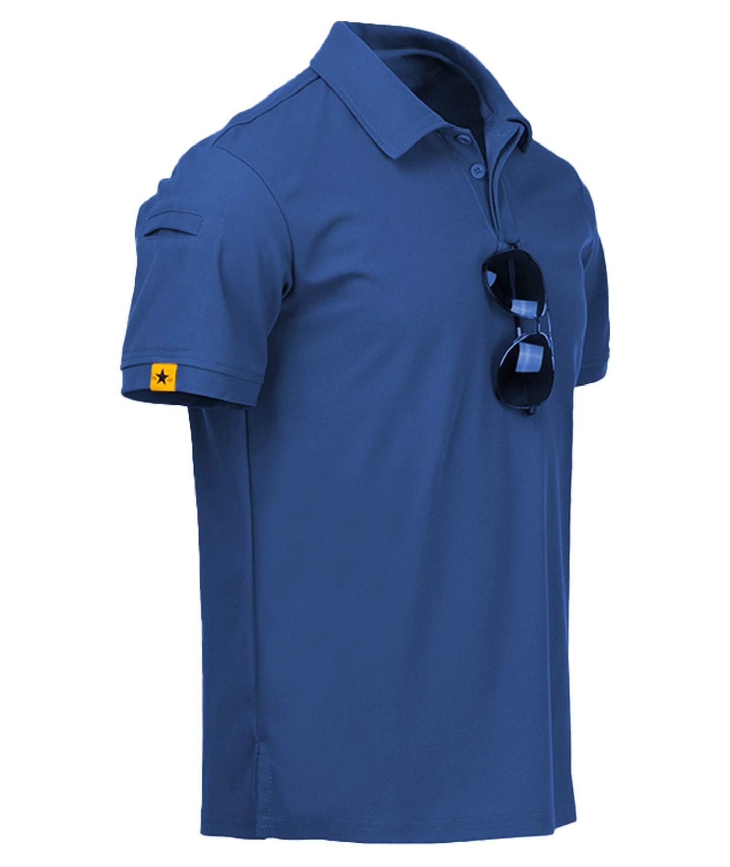 ZITY Mens Polo Shirt Short Sleeve Sports Tactical T-Shirt Athletic Golf Polos Daily Casual Stylish Collared Shirts for Men Blue X-Large