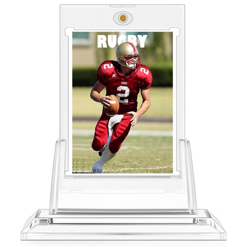 VAFOFO 1 Count Magnetic Card Holder for Trading Cards, 35PT Acrylic Baseball Card Holders with 1 Card Stand Hard Plastic Card Protectors for MTG Cards