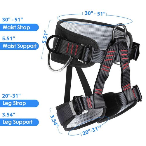 HandAcc Climbing belts, Thicken Professional Half Body Safety Belt Climbing Gear for Tree Climbing, Fire Rescue, Rappelling and Other Outdoor Adventure Activities