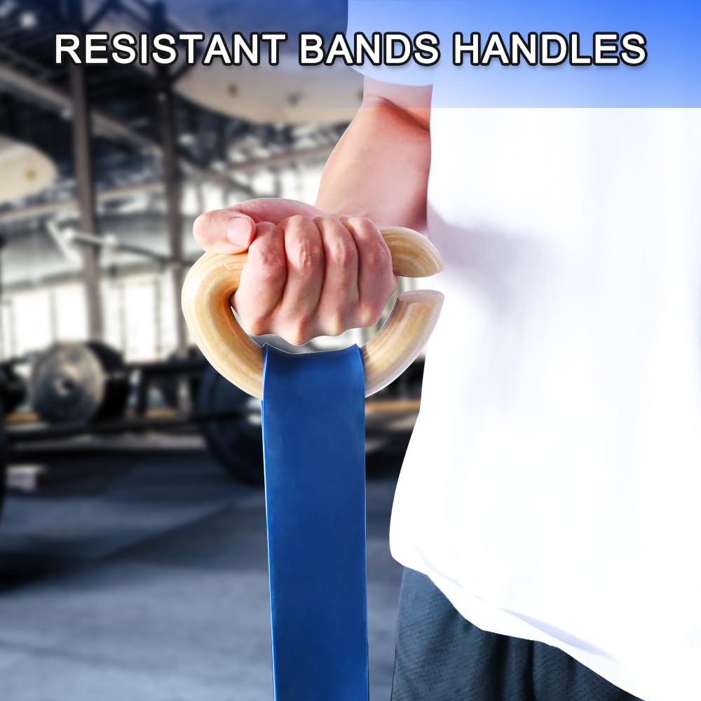 Lights Mountain Wooden Resistance Bands Handles, Versatile Exercise Handles, for Elastic Band Workouts Home Gym Strength Training, and Full-Body Workouts
