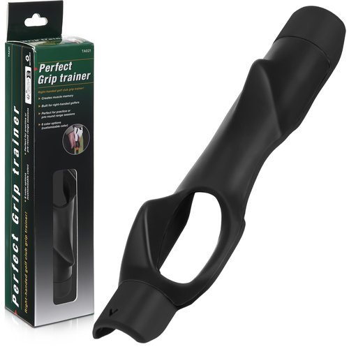 Seenelling Golf Grip Trainer, Golf Training Aid, Swing Trainer Club Grips Accessories for Right Handed Club Grip Equipment to Help Correct Hand Position(Black)