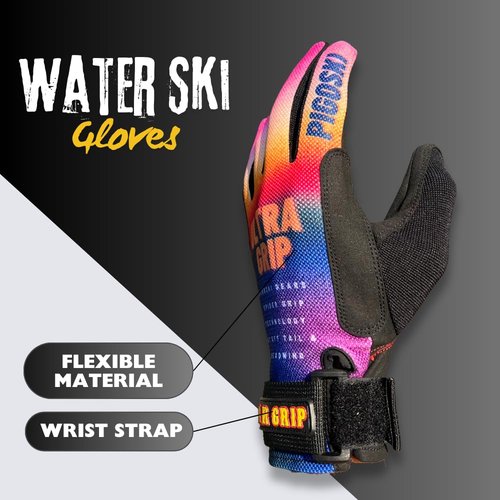 PIGOSKI Ultra Lightweight Water Ski Gloves UV Protection Kayaking Gloves Men Women Breathable Full Finger Neoprene with Anti-Slip Grip for Water Sports