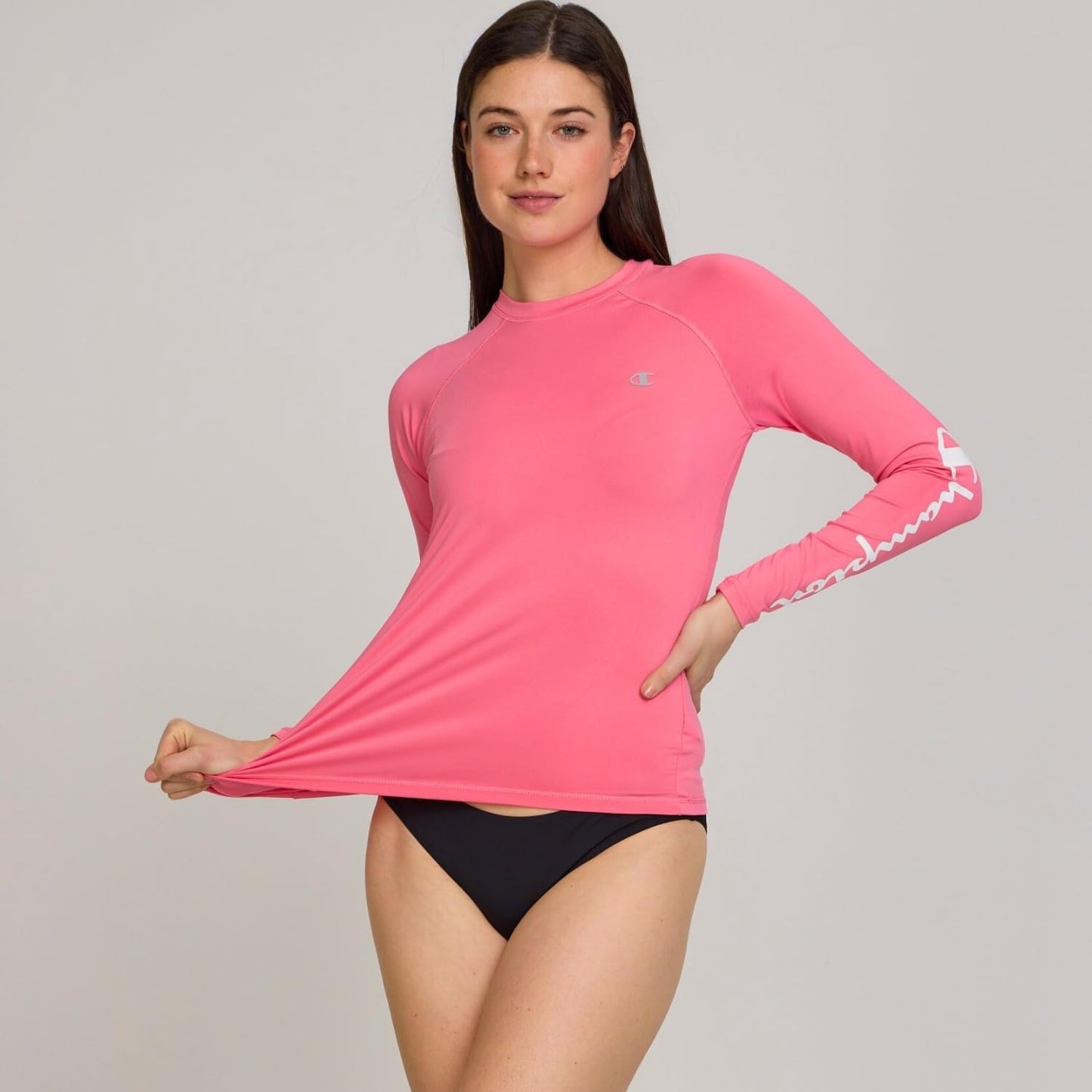 Champion Rash Guard for Women, Womens Rash Guard Long Sleeve Shirts, Rashguard Swim Shirt Women UPF 50+ SPF & UV Protection Pink