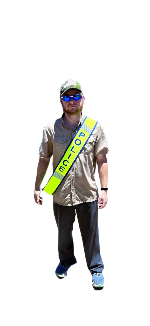 Ameri-Viz High Visibility Police Sash, Reflective Safety Belt, Neon Yellow with Navy Trim