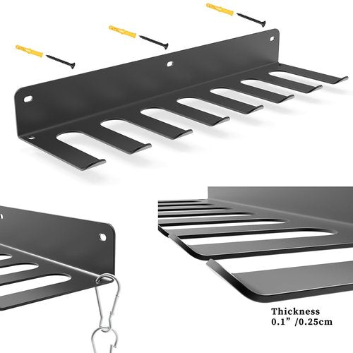 yuyiqi Multi-Purpose Gym Equipment Storage Rack, Wall-Mounted Heavy Dudy Home Gym Accessory Storage Rank for Resistance Bands, Barbells, Lifting Belts, 8 Prongs