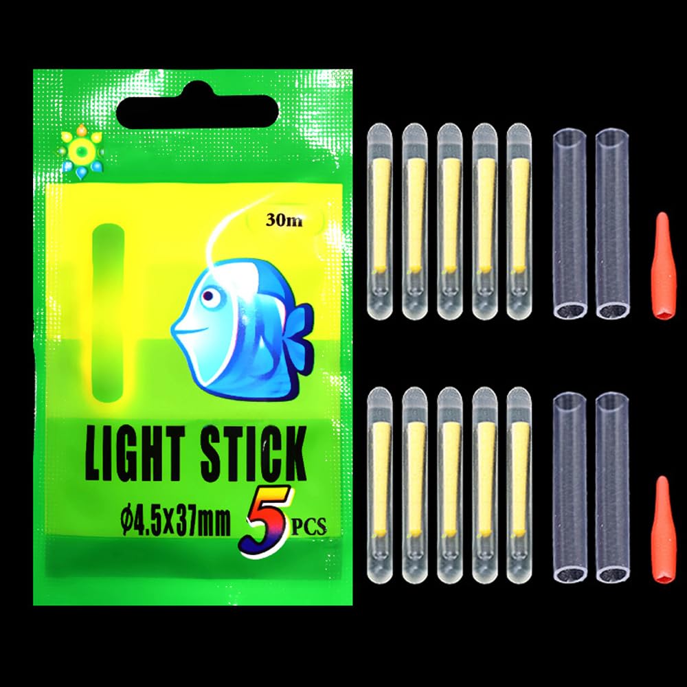 10PCS Luminous Fishing Float Glow Stick Fishing Rod Light Practical Night Fishes Artifact Glow Rods Fish Tackle,4.5x37mm