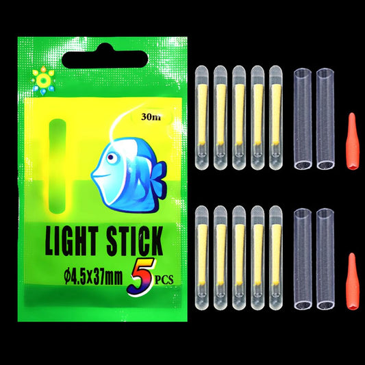10PCS Luminous Fishing Float Glow Stick Fishing Rod Light Practical Night Fishes Artifact Glow Rods Fish Tackle,4.5x37mm