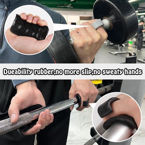 Wnddle Grips for Weight Lifting, Anti-Slip Workout Weight Lifting Grips, Ergonomic Rubber Hand Protector Gloves, for Pull-Ups, Gym Training and Exercise, for Men Women (Black)